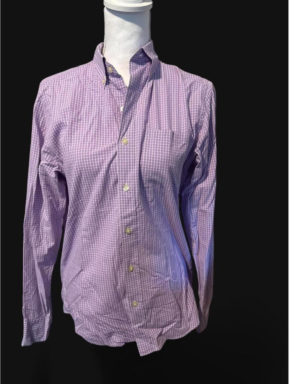 J.Crew Shirtings Washed Casual Purple & White Gingham Button Down Shirt XS